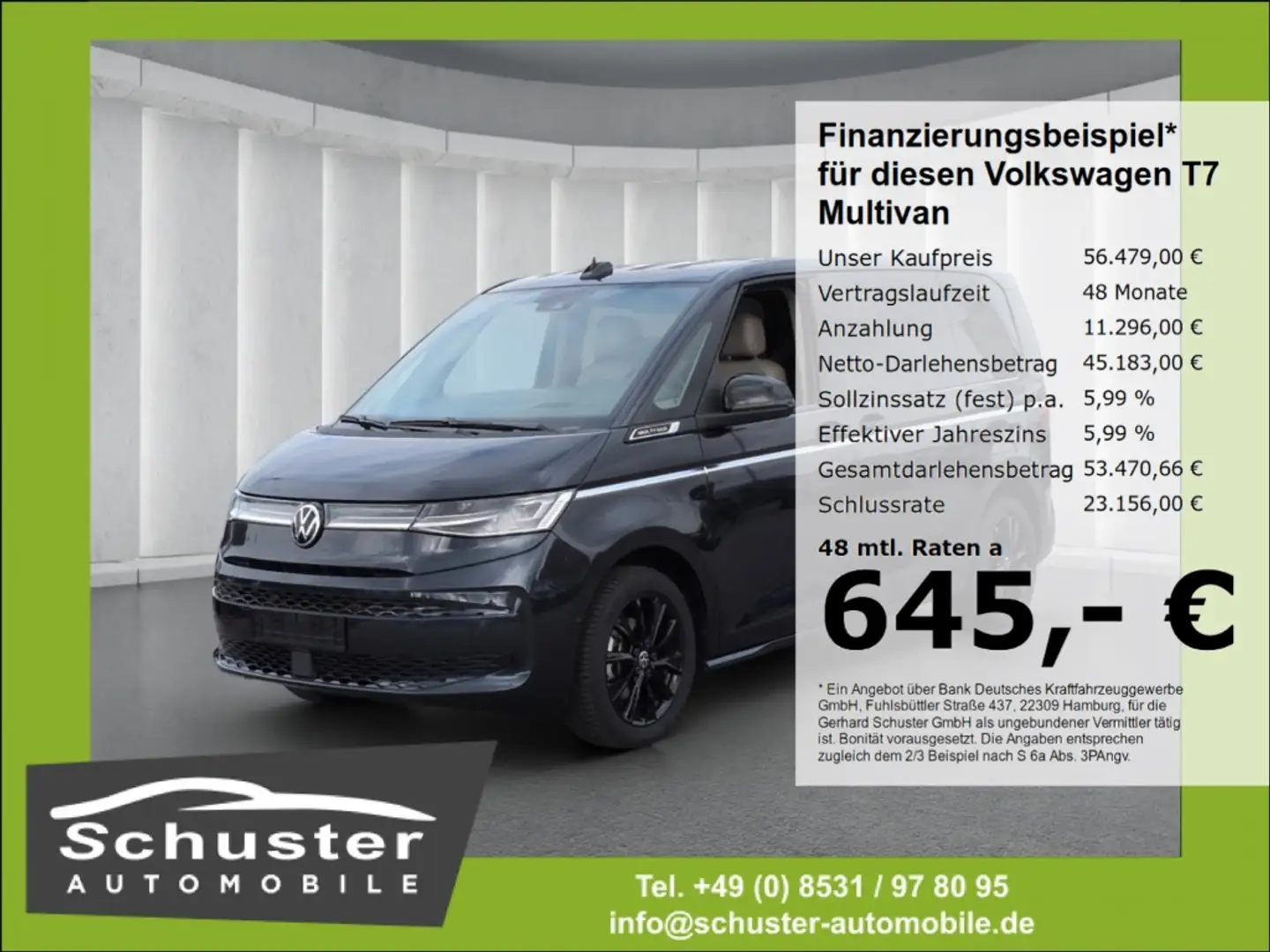 Volkswagen T7 Multivan Style TDI*AHK IQ-LED Leder Head-Up Blau - 1