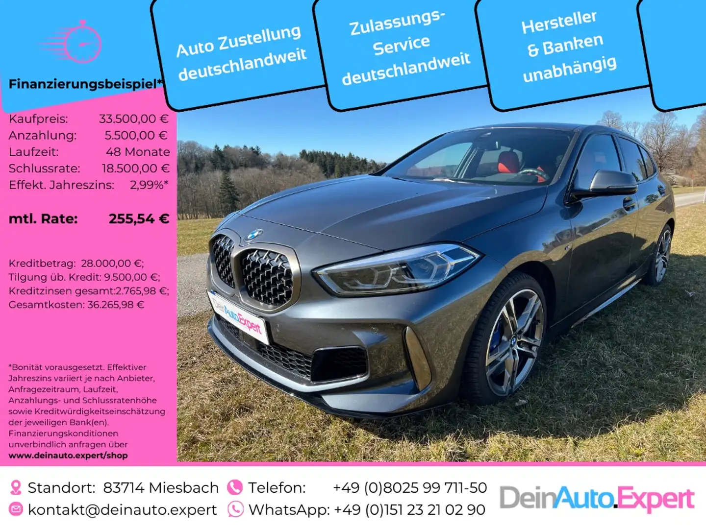 BMW 135 M135 i xDrive *Head-up*LED*Leder*ParkAssist*uvm Gri - 1