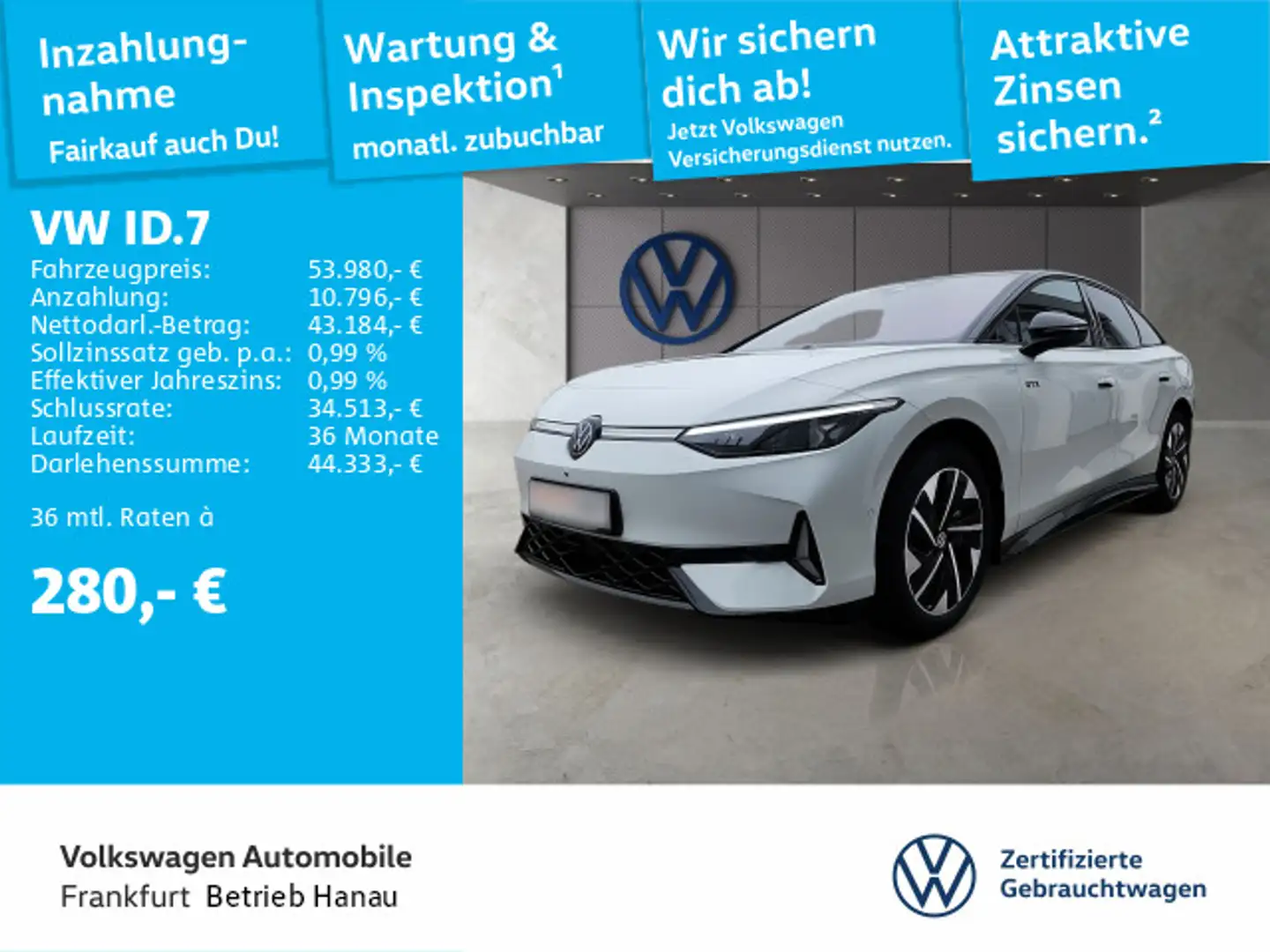 Volkswagen ID.7 GTX 4-Motion AHK IQ.LIGHT Navi Anschlußgara Alb - 1