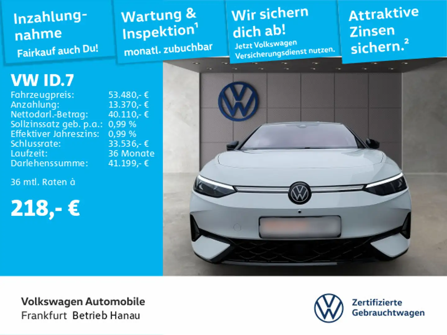 Volkswagen ID.7 GTX 4-Motion AHK IQ.LIGHT Navi Anschlußgara Weiß - 2
