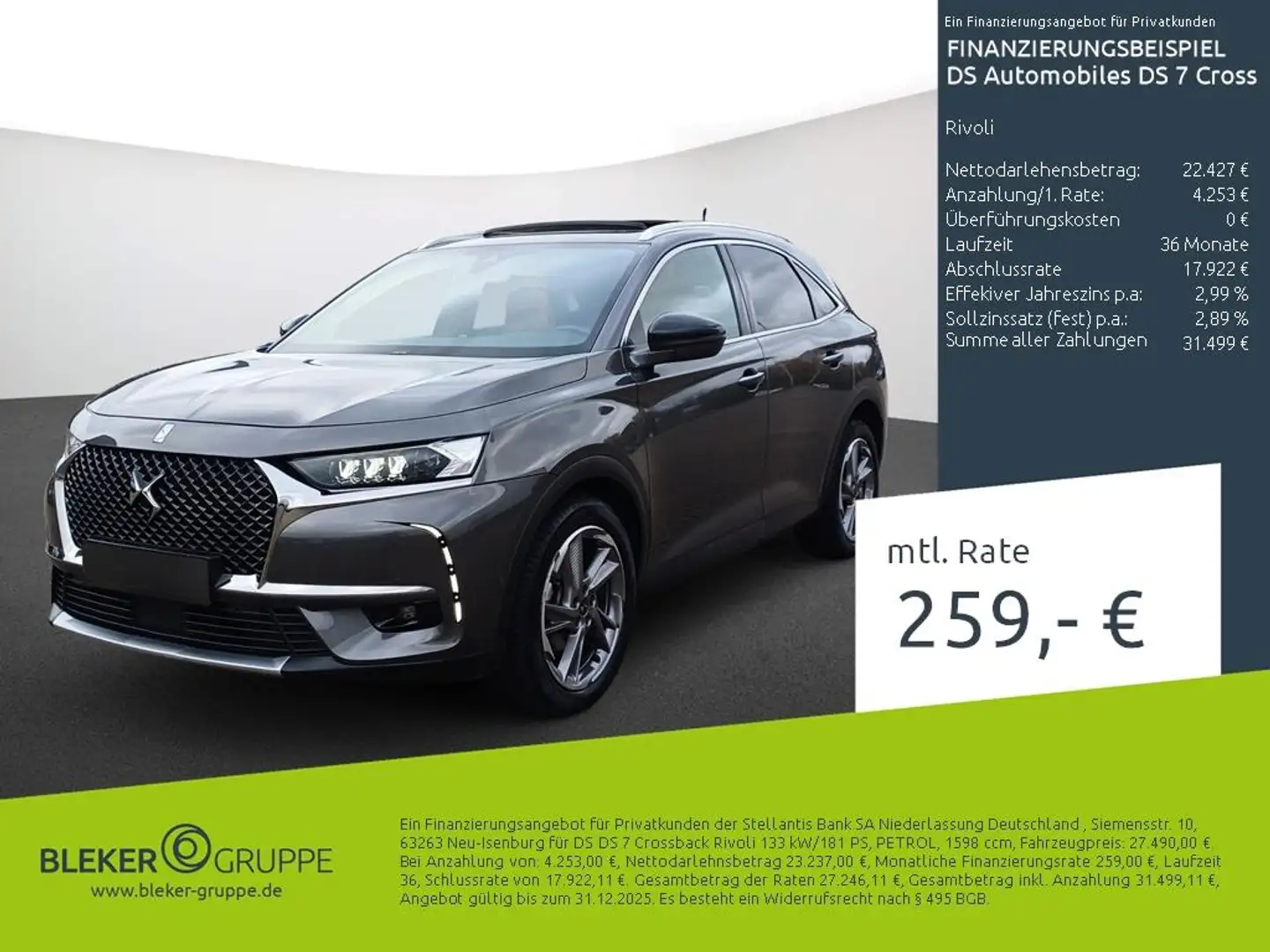 DS Automobiles DS 7 Crossback Rivoli Grau - 1