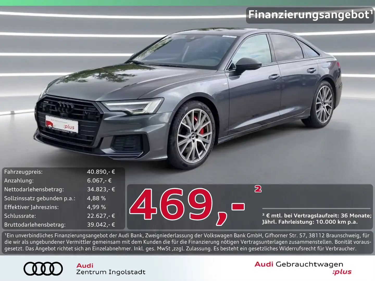 Audi A6 Limousine 55 TFSI e qu S line MATRIX B&O 20" Sport Grau - 1