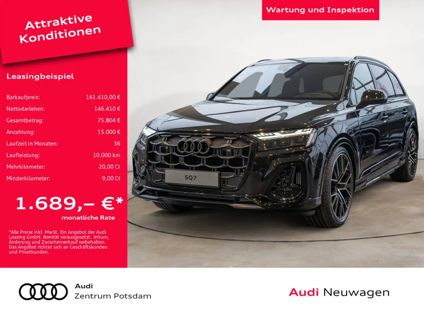 Audi SQ7 SUV TFSI STANDHZ PANO MATRIX-LED LASER Negro - 1