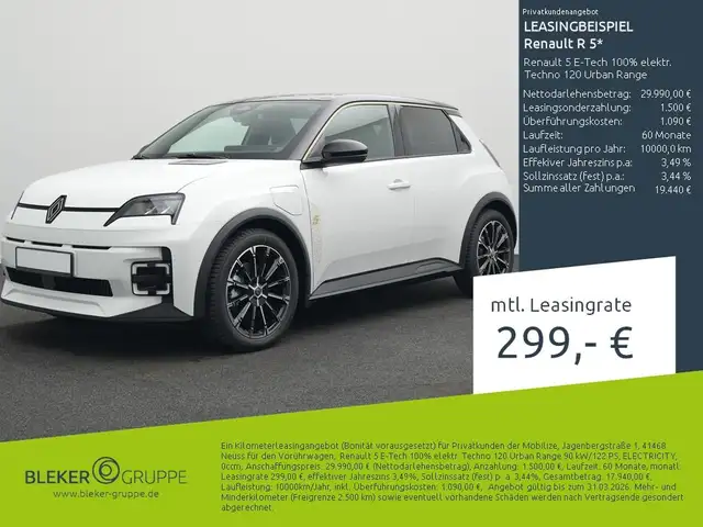Renault R 5 Renault 5 E-Tech 100% elektr. Techno 120 Urban Ran
