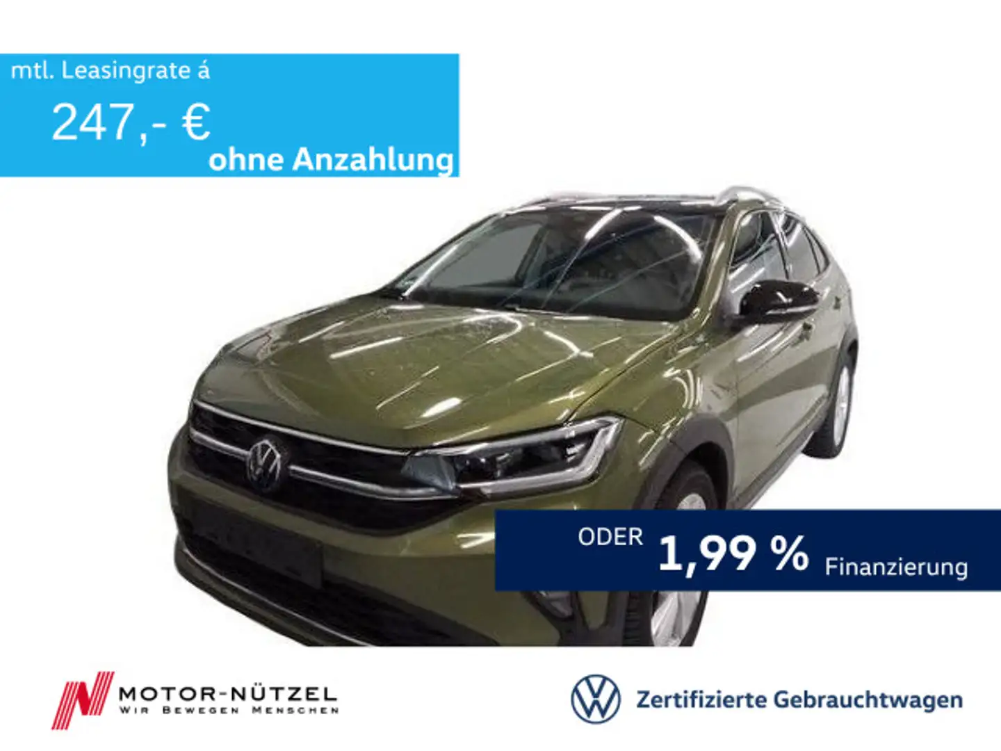 Volkswagen Taigo 1.5 TSI DSG STYLE 5JG+MATRIX+NAV+AHK+BEATS Grün - 1