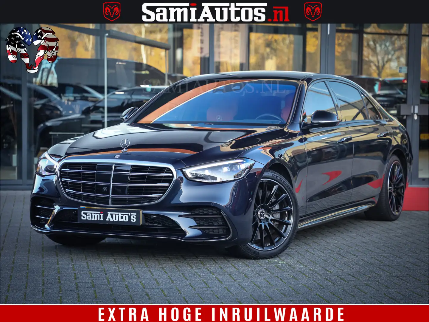 Mercedes-Benz S 580 AMG Line 510 PK 4 WIELSTURING 4MATIC LANG Originee Bleu - 1