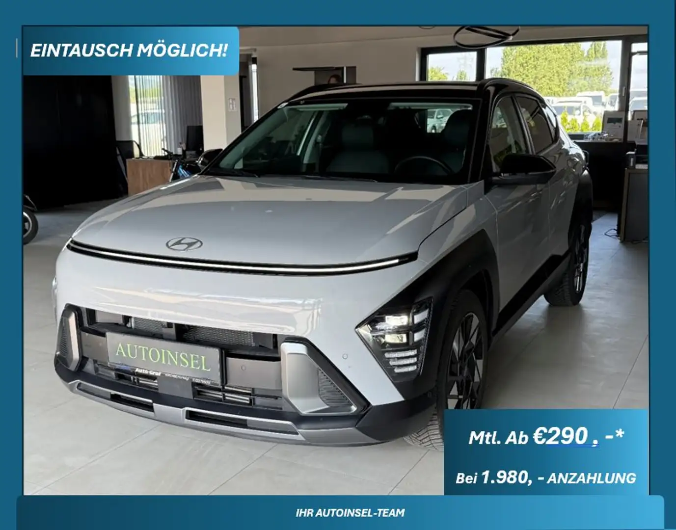 Hyundai KONA Aut. Vollausstattung leasingfähig Grijs - 1