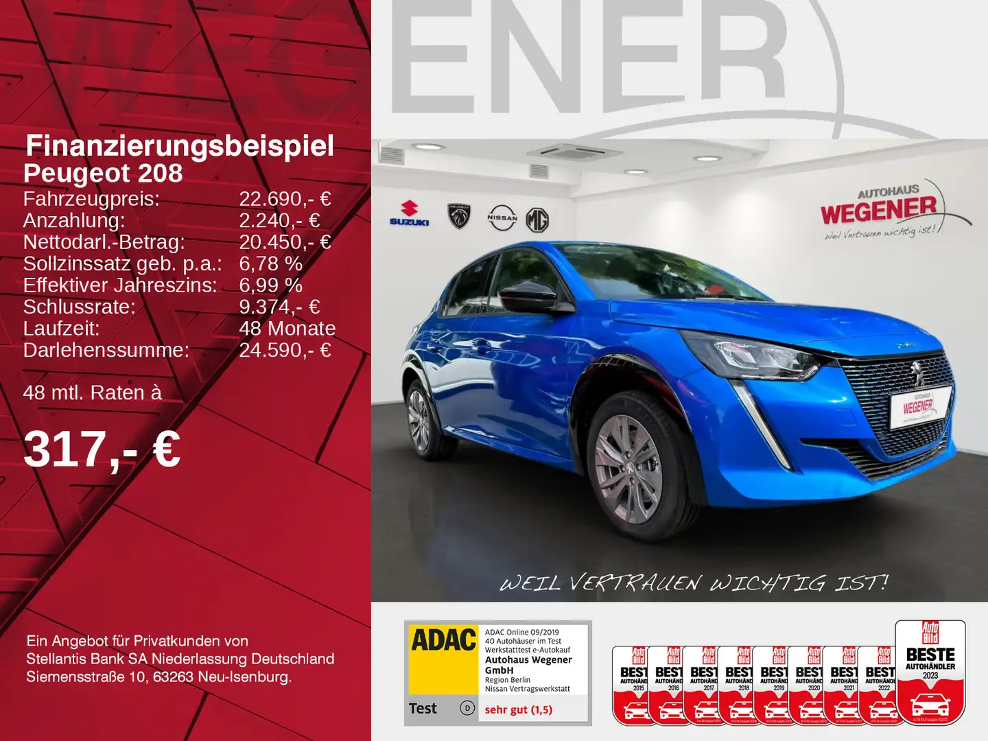 Peugeot 208 E Allure Pack Elektromotor 136 *SHZ*Kamera* Blau - 2