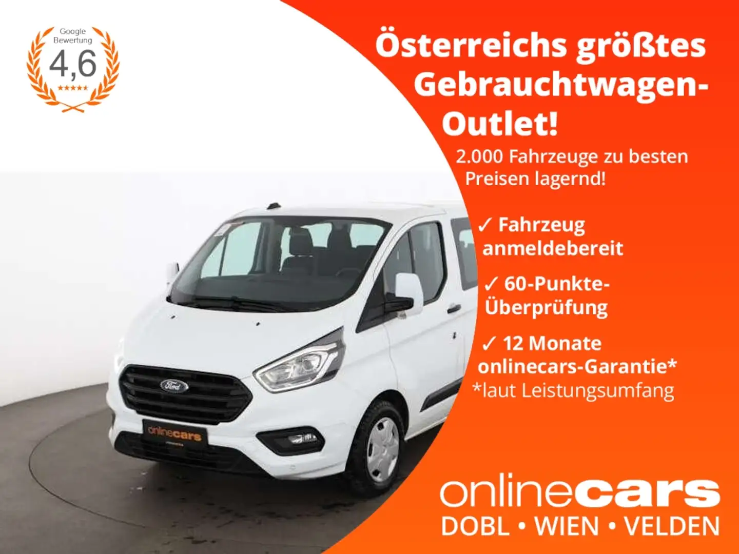 Ford Tourneo Custom Transit  2.0 TDCi 9-SITZER STANDHZG Weiß - 1