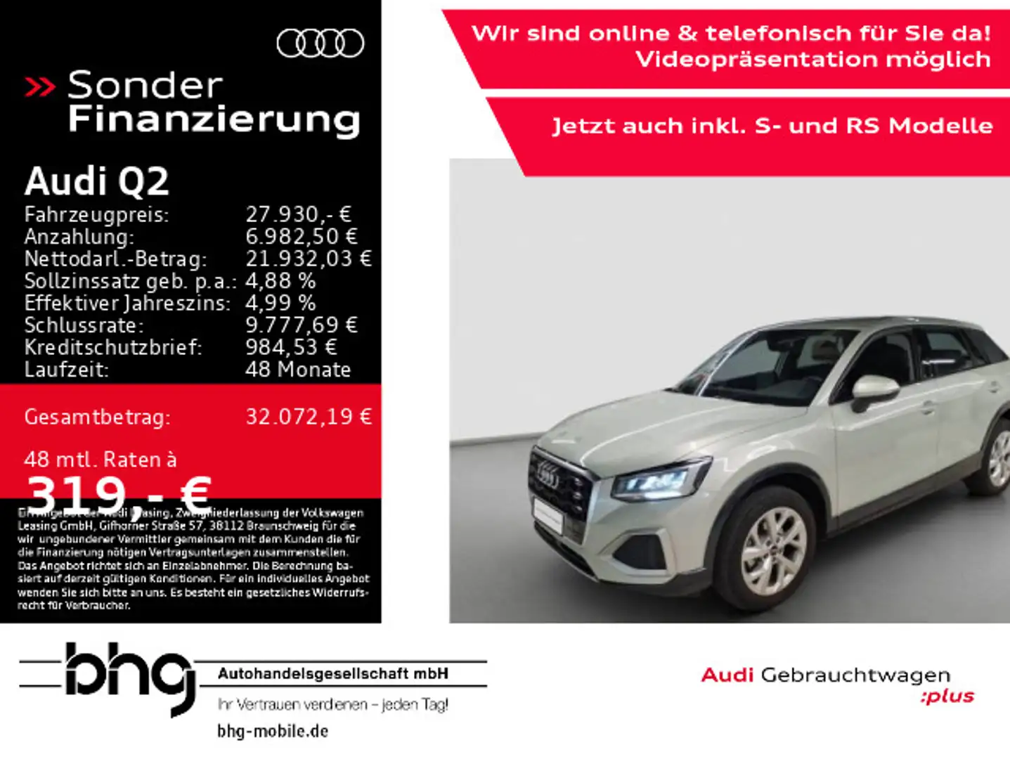 Audi Q2 30 TFSI advanced AHK Klima+Komfort virtualC. Silber - 1