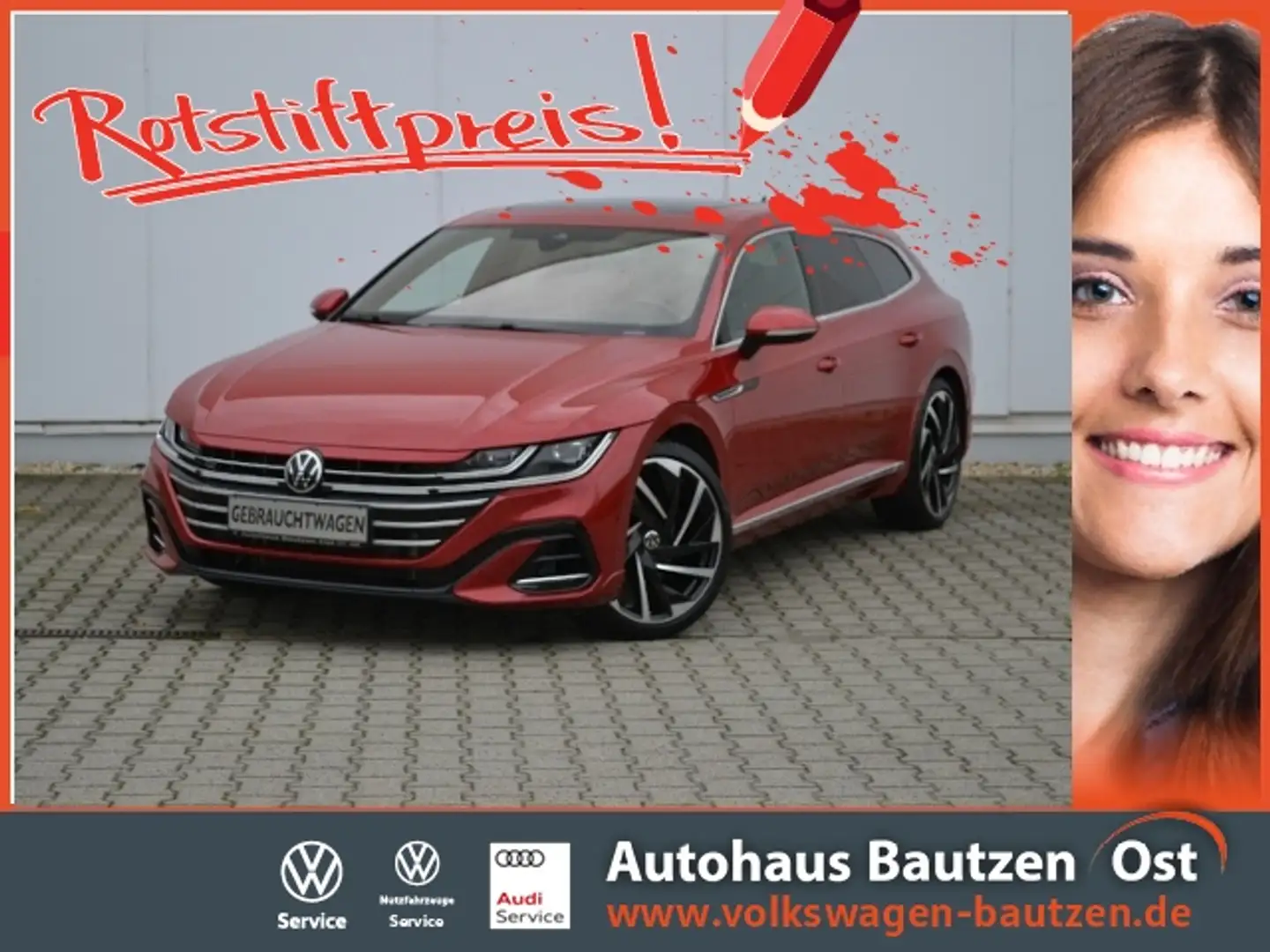 Volkswagen Arteon SB 2.0 TSI DSG R-Line UPE: 70.018 €/AHK/20-ZOLL/D Rot - 1