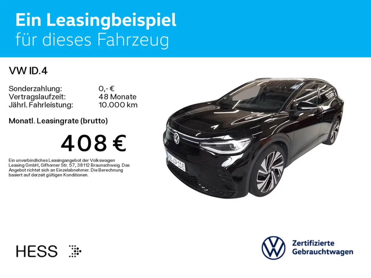 Volkswagen ID.4 GTX 4M*PANO*AHK*KAMERA*WÄRMEPUMPE*SPORTPAKE Schwarz - 2