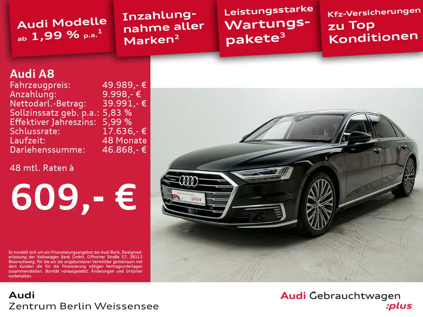 Audi A8 L 60 TFSI e*QUA*MATRIX*TV*HUD*LEDER*360*NAVI* Černá - 1