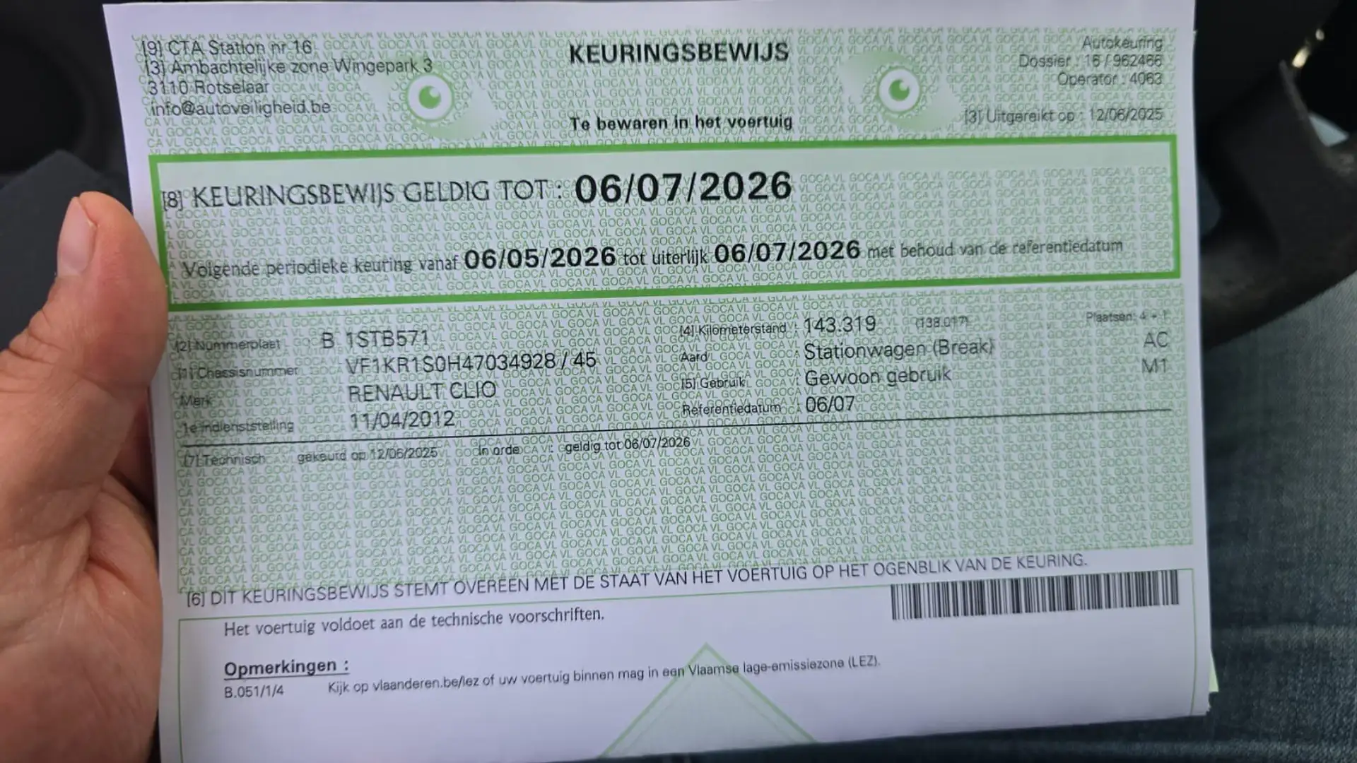 Renault Clio 1.2i Expression   airco   2012   143000 km carpass - 1