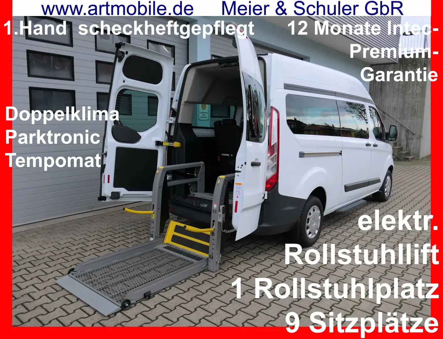 Ford Transit Custom 310 L2 H2 Trend Rollstuhlplatz/ 9 Sitze/ Garantie* Weiß - 1