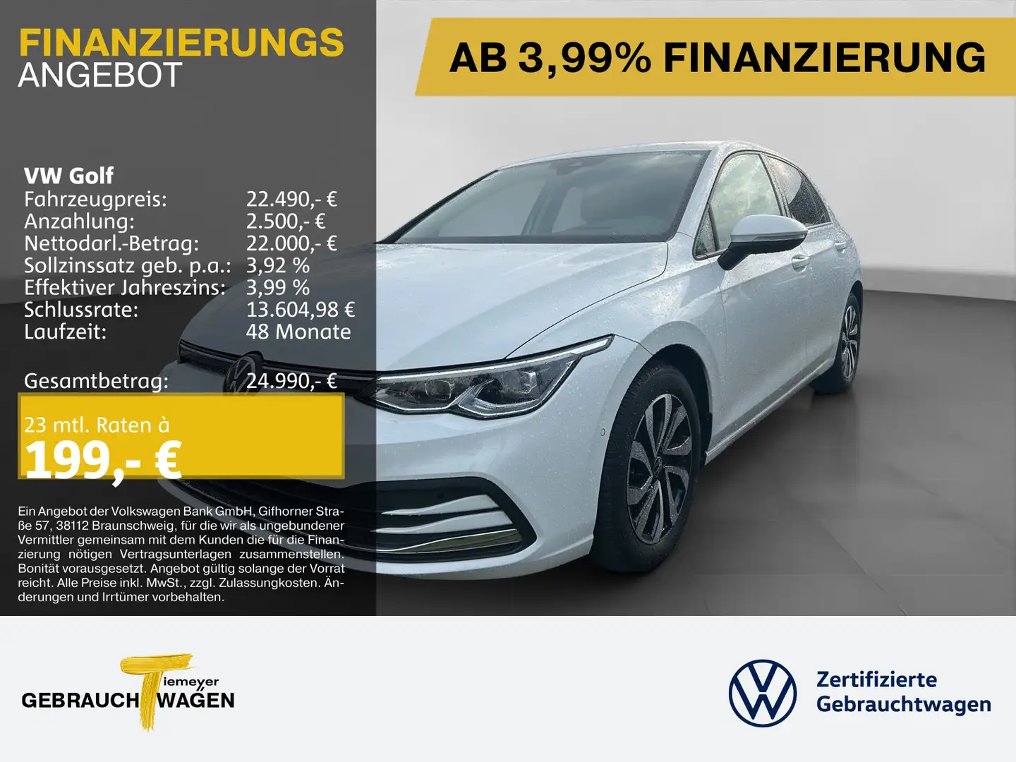 Volkswagen Golf 1.5 TSI ACTIVE NAVI ST.HEIZ KAMERA ASSIST L Weiß - 1