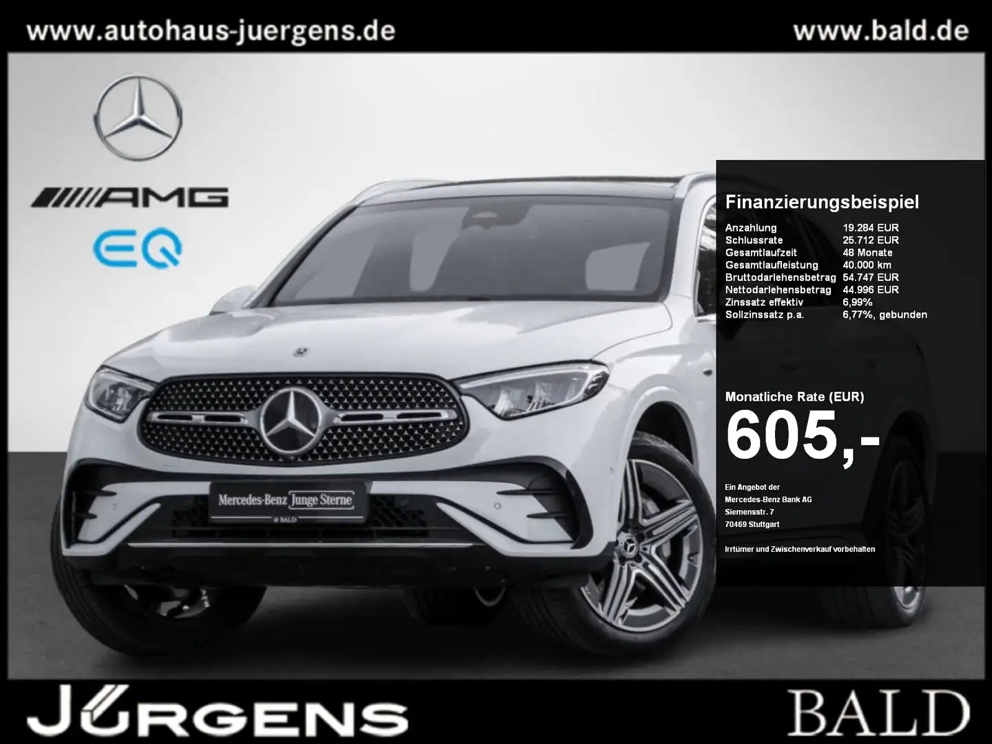 Mercedes-Benz GLC 300 e 4M AMG-Sport/Pano/AHK/Distr/Memo/Totw Weiß - 1