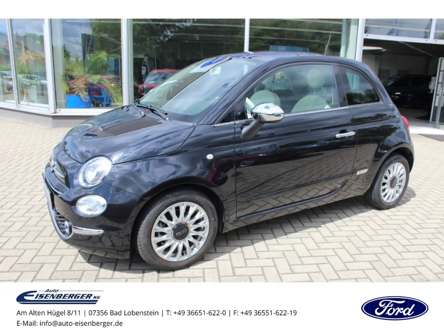 Fiat 500 1.2 8V Lounge Klimaanlage Panoramadach Noir - 2