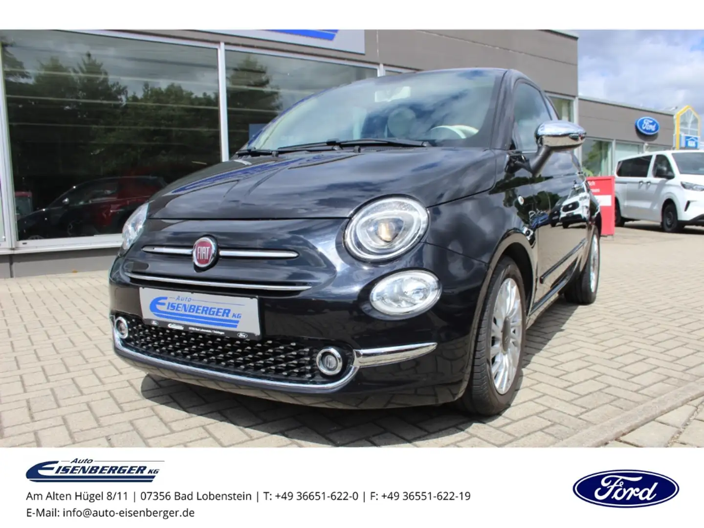 Fiat 500 1.2 8V Lounge Klimaanlage Panoramadach Noir - 1