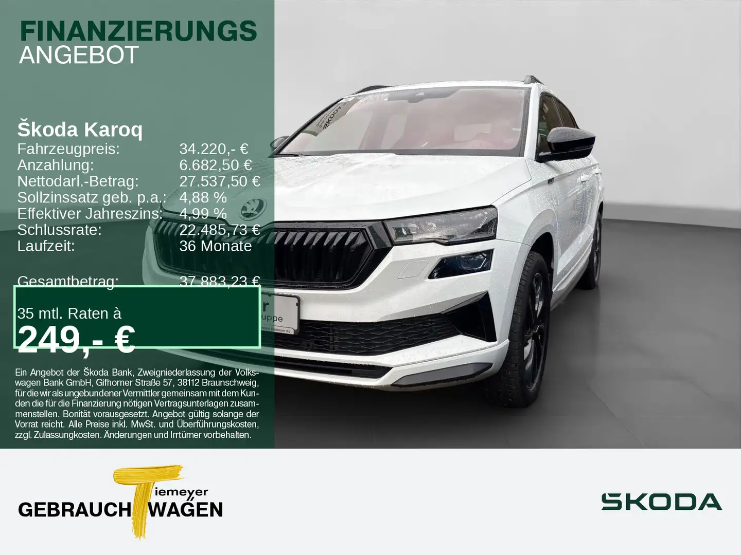 Skoda Karoq 2.0 TDI DSG 4x4 SPORTLINE STHZG ASSIST AHK Weiß - 1
