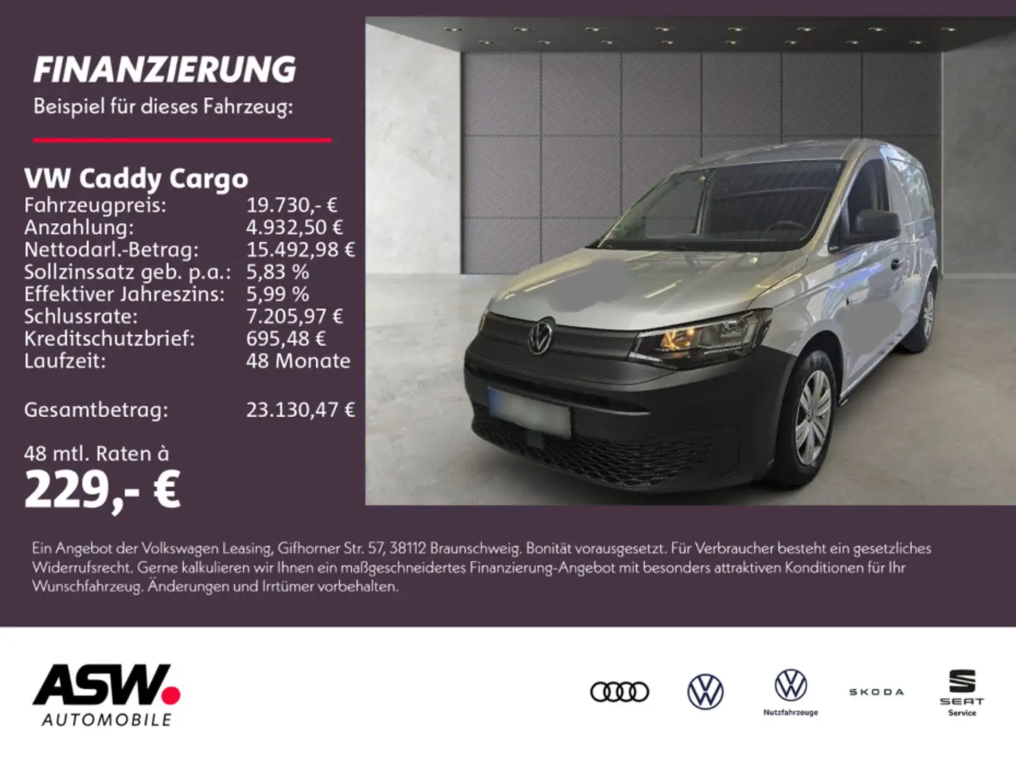 Volkswagen Caddy 1.5 TSI Navi Klima PDC v+h SHZ Silber - 1