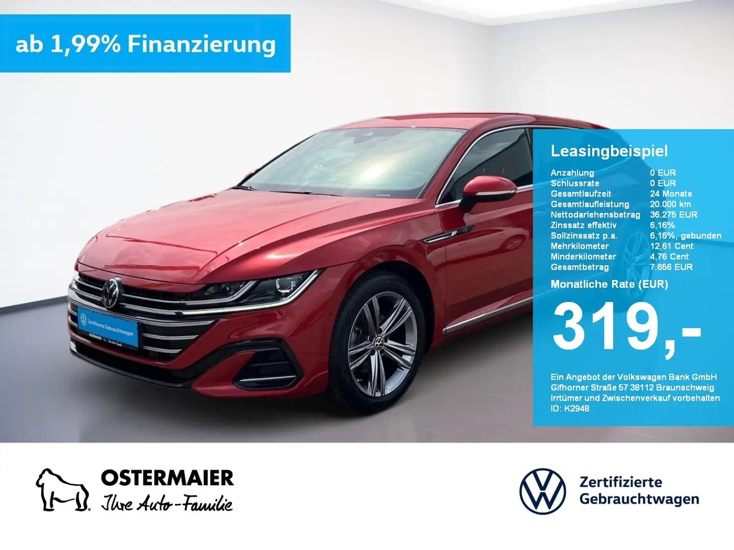 Volkswagen Arteon Shootingbrake R-LINE 2.0TDI 200PS 5J-G STDHZG.AHK. Rojo - 1