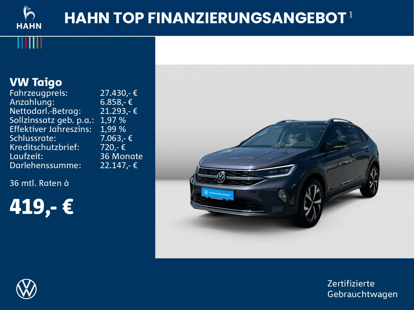 Volkswagen Taigo 1.5 TSI DSG Style AHK Navi ACC Matrix CAM Gris - 2