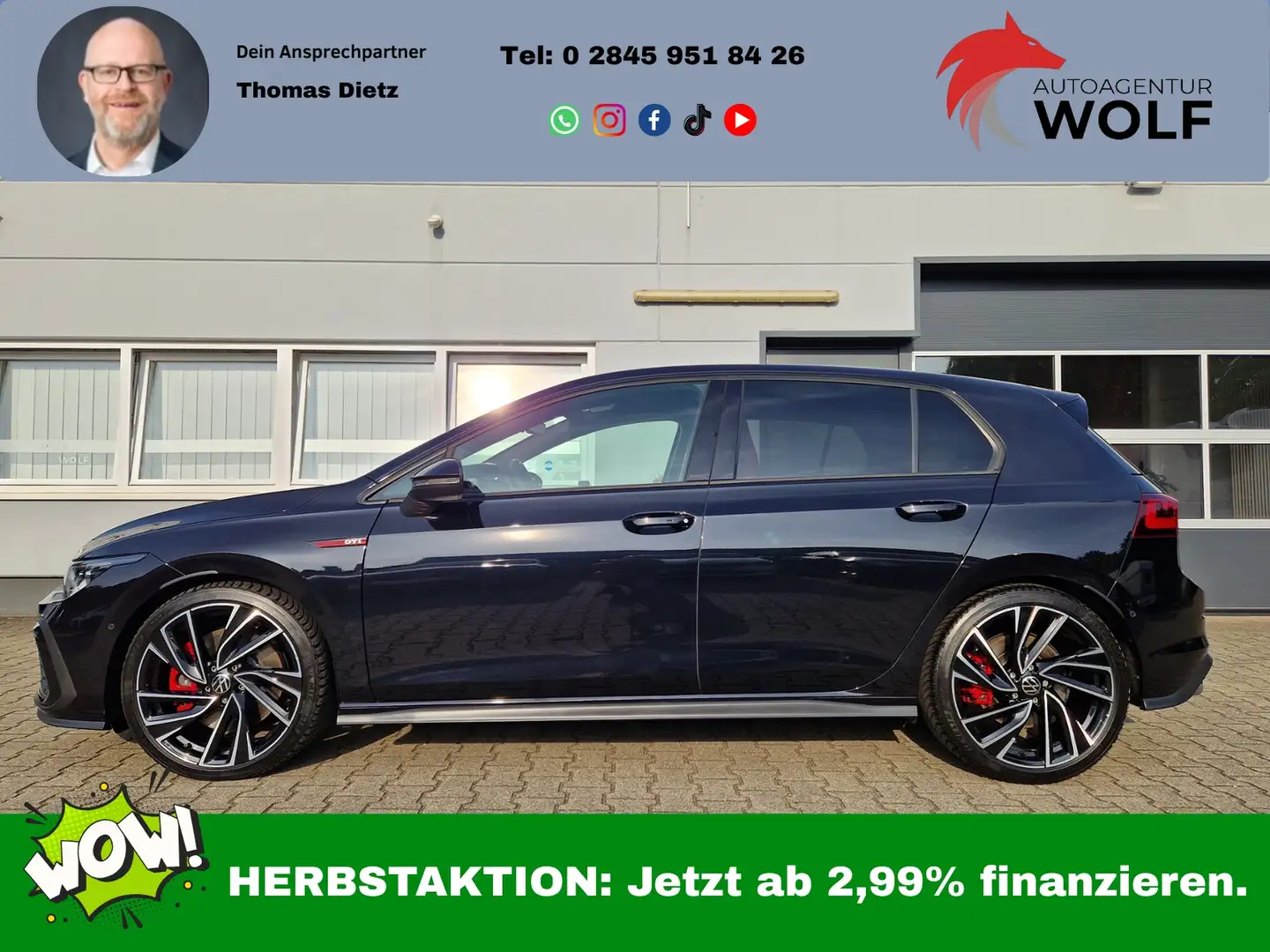 Volkswagen Golf VIII* GTI*2.0*AHK*Kamera*Head Up*Komfort Paket* Schwarz - 1
