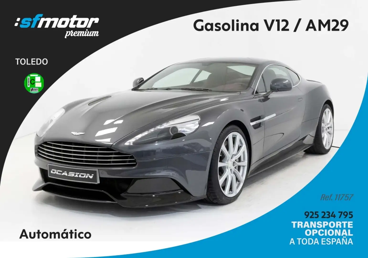 Aston Martin Vanquish Deportivo Automático de 2 Puertas Gris - 1
