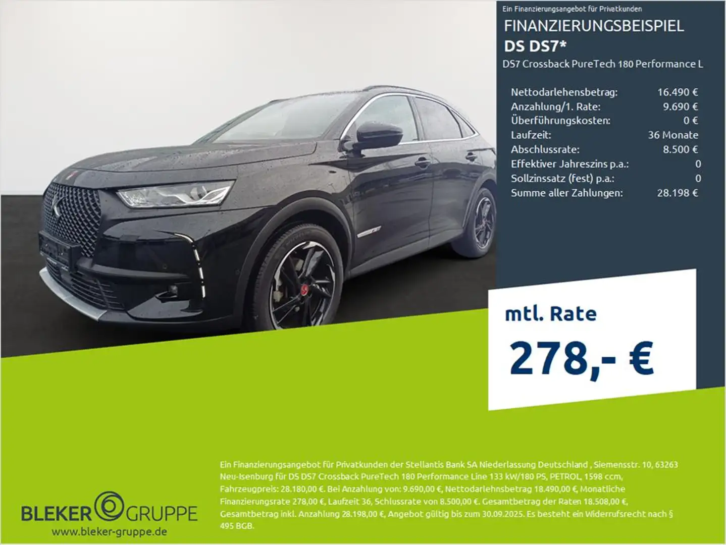 DS Automobiles DS 7 DS7 Crossback Performance Line Noir - 1