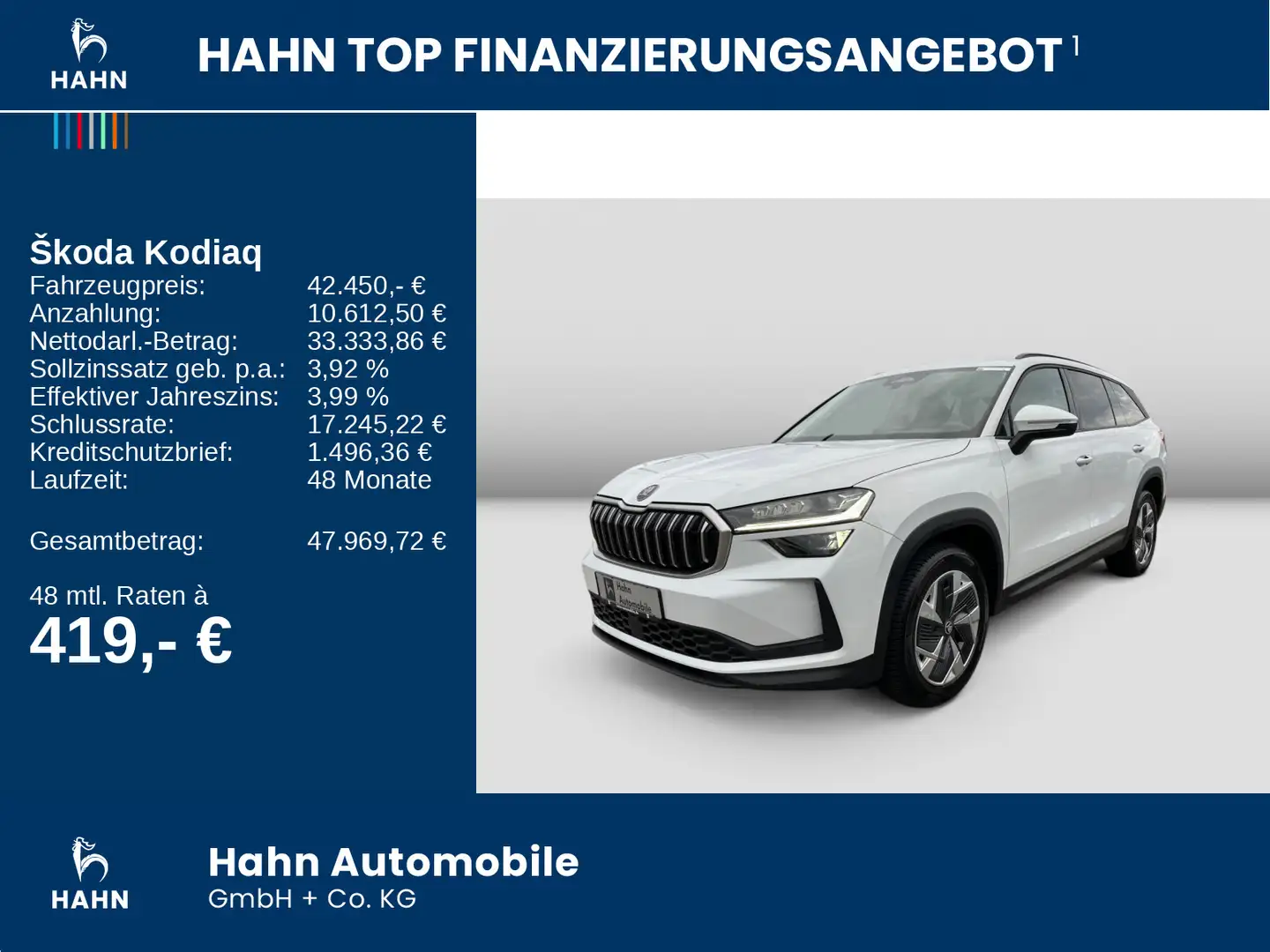 Skoda Kodiaq 2.0TDI DSG 4x4 Selection AHK Navi LED ACC Weiß - 2