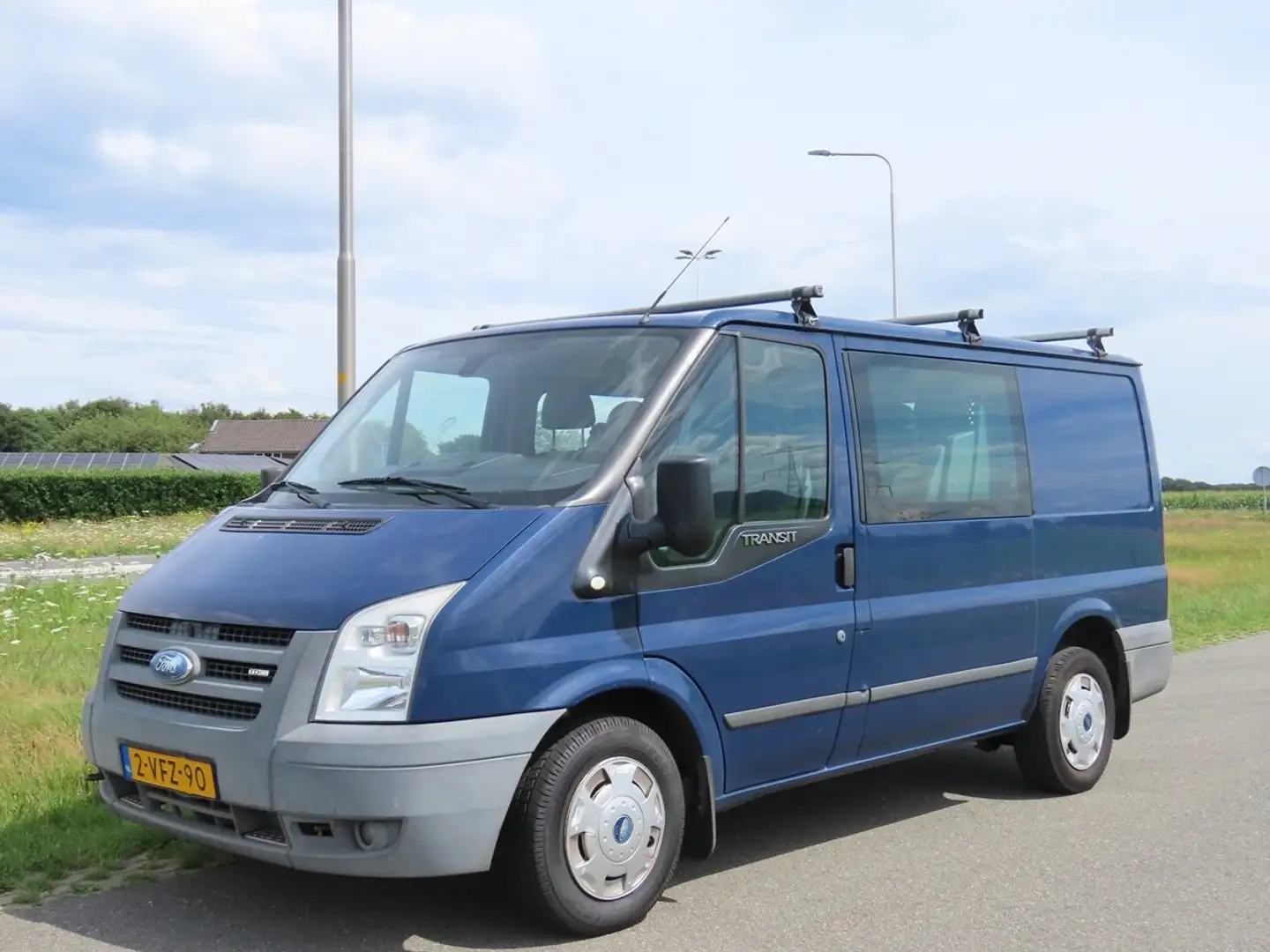 Ford Transit 260S 2.2 TDCI DC 6-pers, Airco, Haak, NL-Bus, C.V. Albastru - 2
