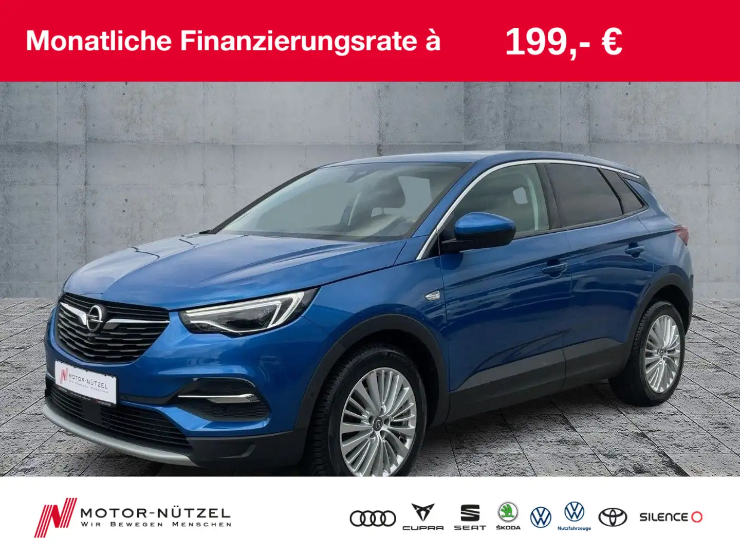 Opel Grandland X 1.2T AUT DYNAMIC LED+NAVI+360°+SHZ Blue - 1