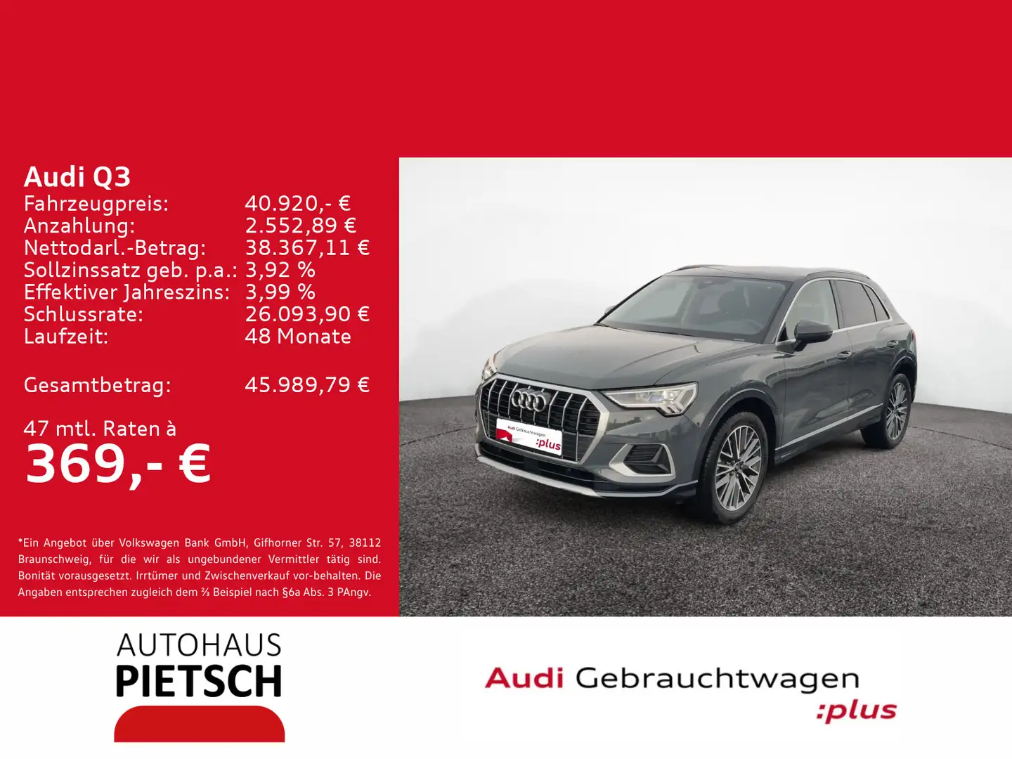 Audi Q3 SUV advanced 35 TFSI 110(150) kW(PS) S tronic Grau - 1