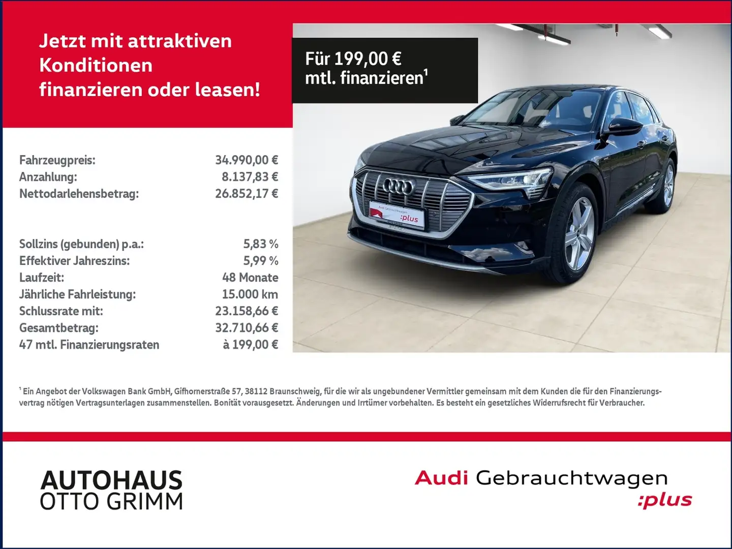 Audi e-tron 55 quattro advanced KLIMA LED NAVI ALU Schwarz - 1