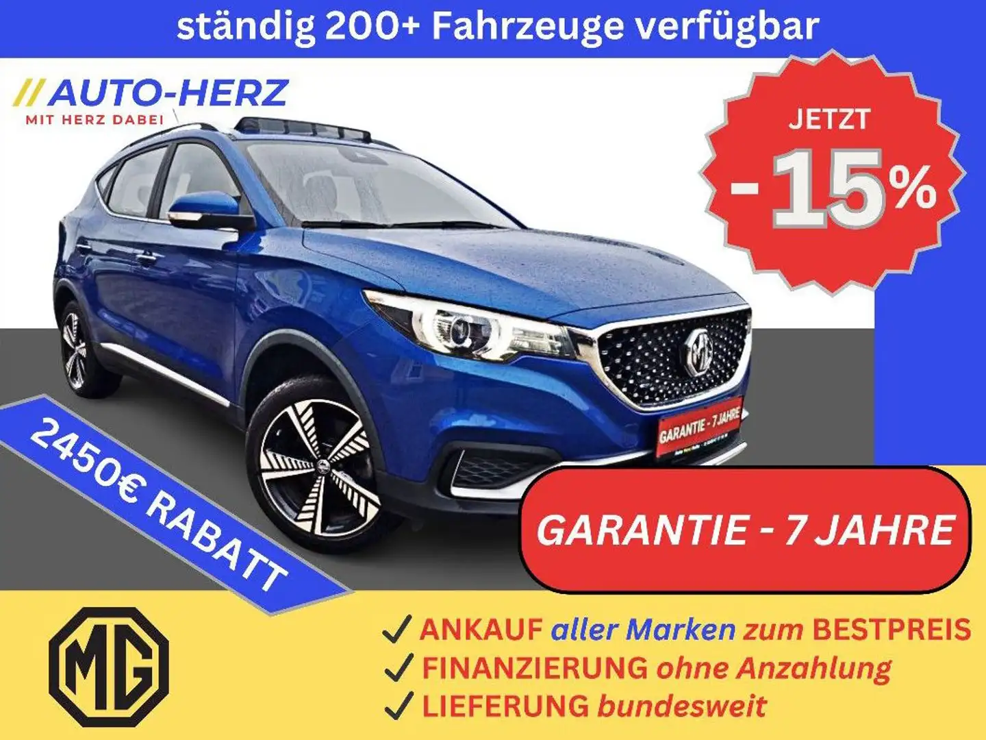 MG ZS EV CCS Luxury Kamera+LED+Panorama+Leder Blau - 1