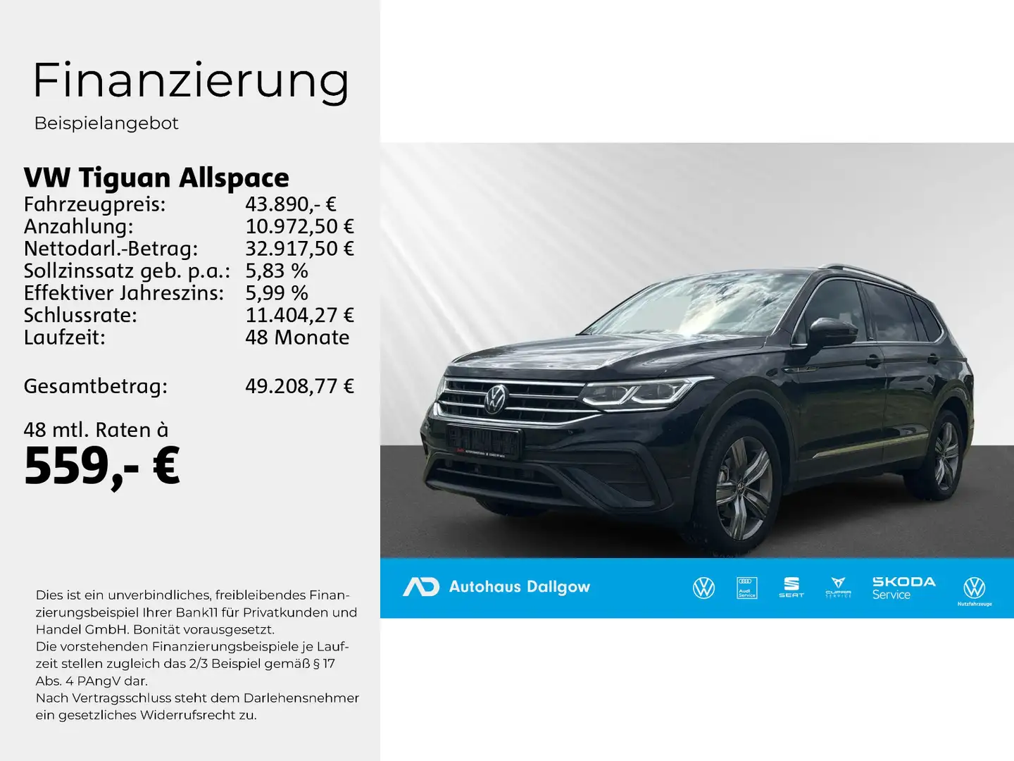 Volkswagen Tiguan Allspace 1.5 TSI ACT Move OPF Schwarz - 2