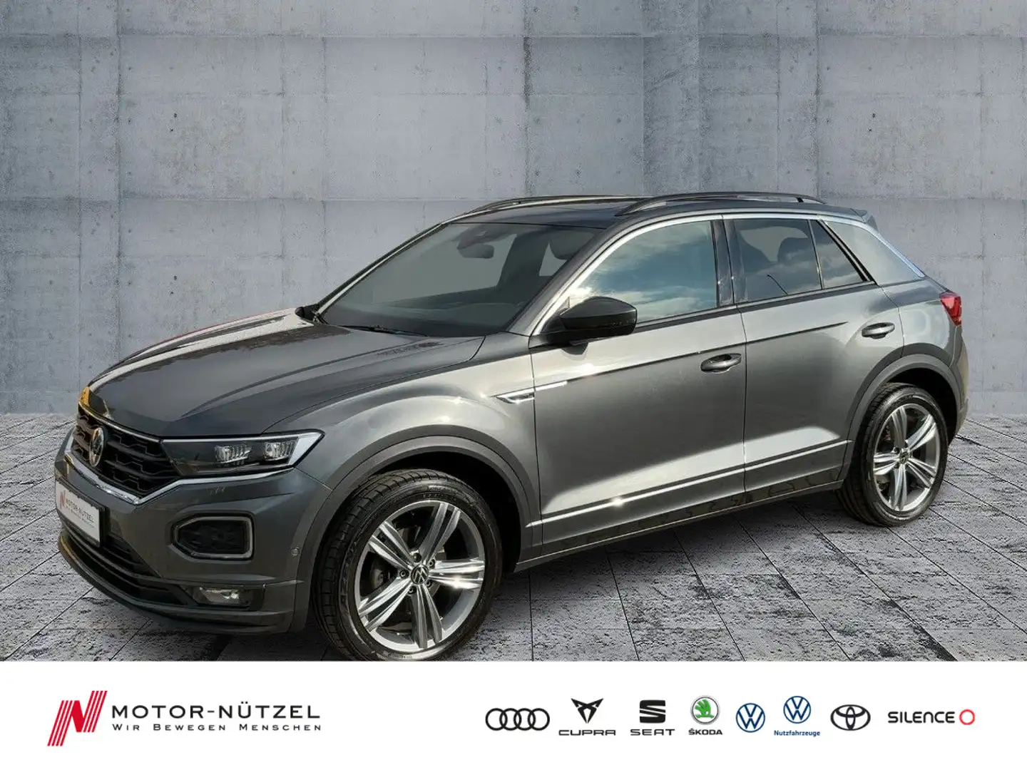Volkswagen T-Roc 1.5TSI DSG R-LINE LED+NAV+ACC+SHZ+RFK+PANO Grau - 1