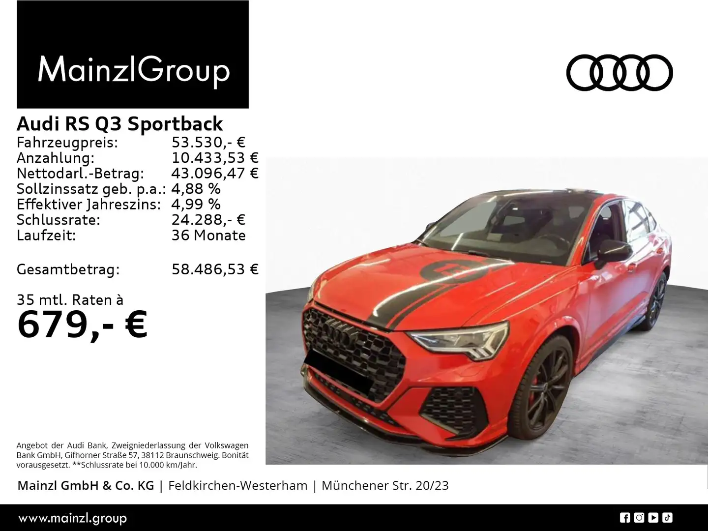 Audi RS Q3 RS-Abgas 360° SONOS AHK Pano SHZ Rot - 1