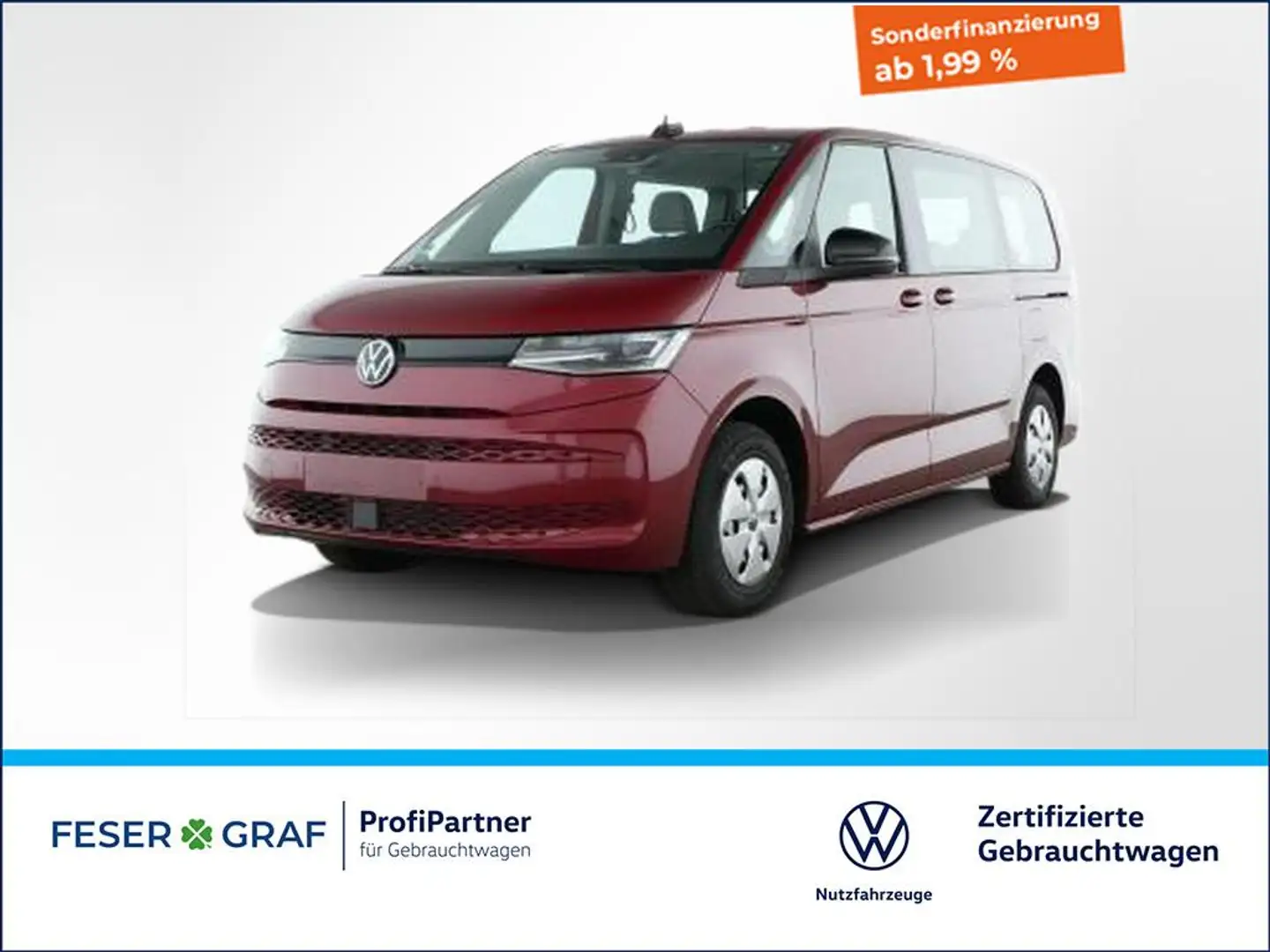 Volkswagen T7 Multivan 2.0TDI DSG Langversion AHK LED-Matrix 5Sitze Rot - 1