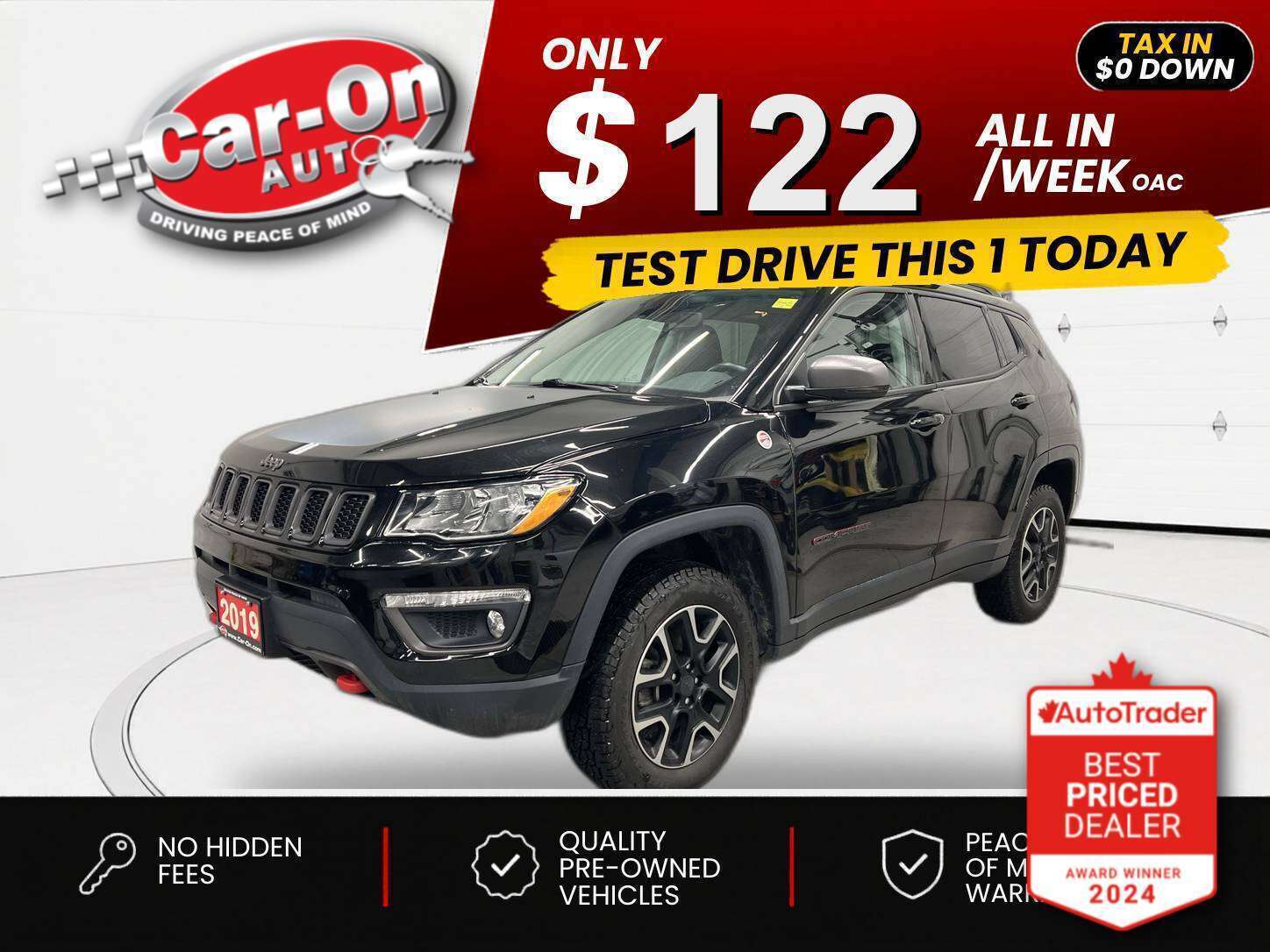 Black 2019 Jeep Compass SUV / Crossover Four-Wheel Drive Automatic