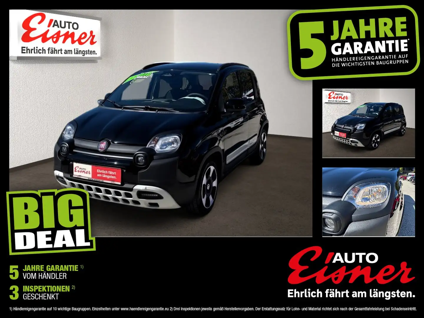 Fiat Panda 1.0 Pandina (Cross) Facelift PDC SpurH Schwarz - 1