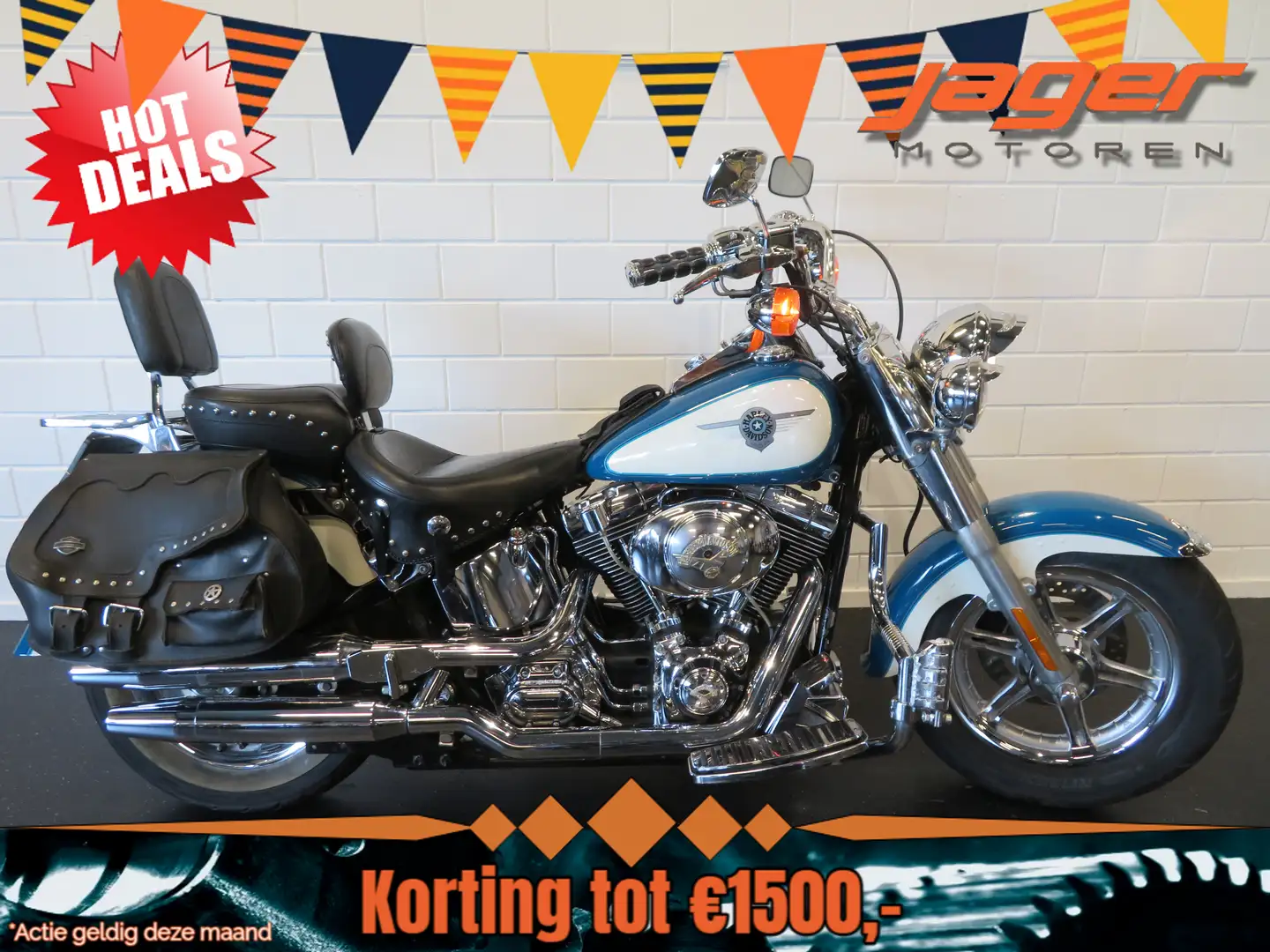 Harley-Davidson Fat Boy FLSTF SOFTAIL ZEER FRAAI! Blauw - 1