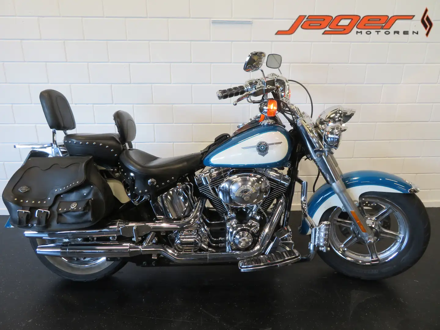 Harley-Davidson Fat Boy FLSTF SOFTAIL ZEER FRAAI! Modrá - 1