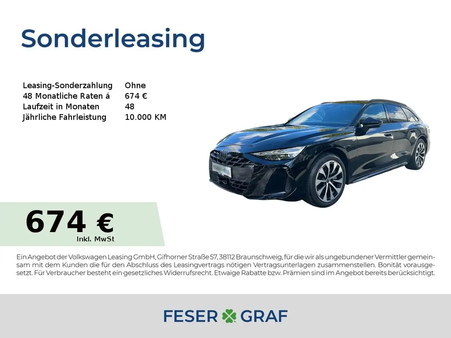 Audi A6 Avant e-hybrid 26% Sondernachlass Zwart - 1