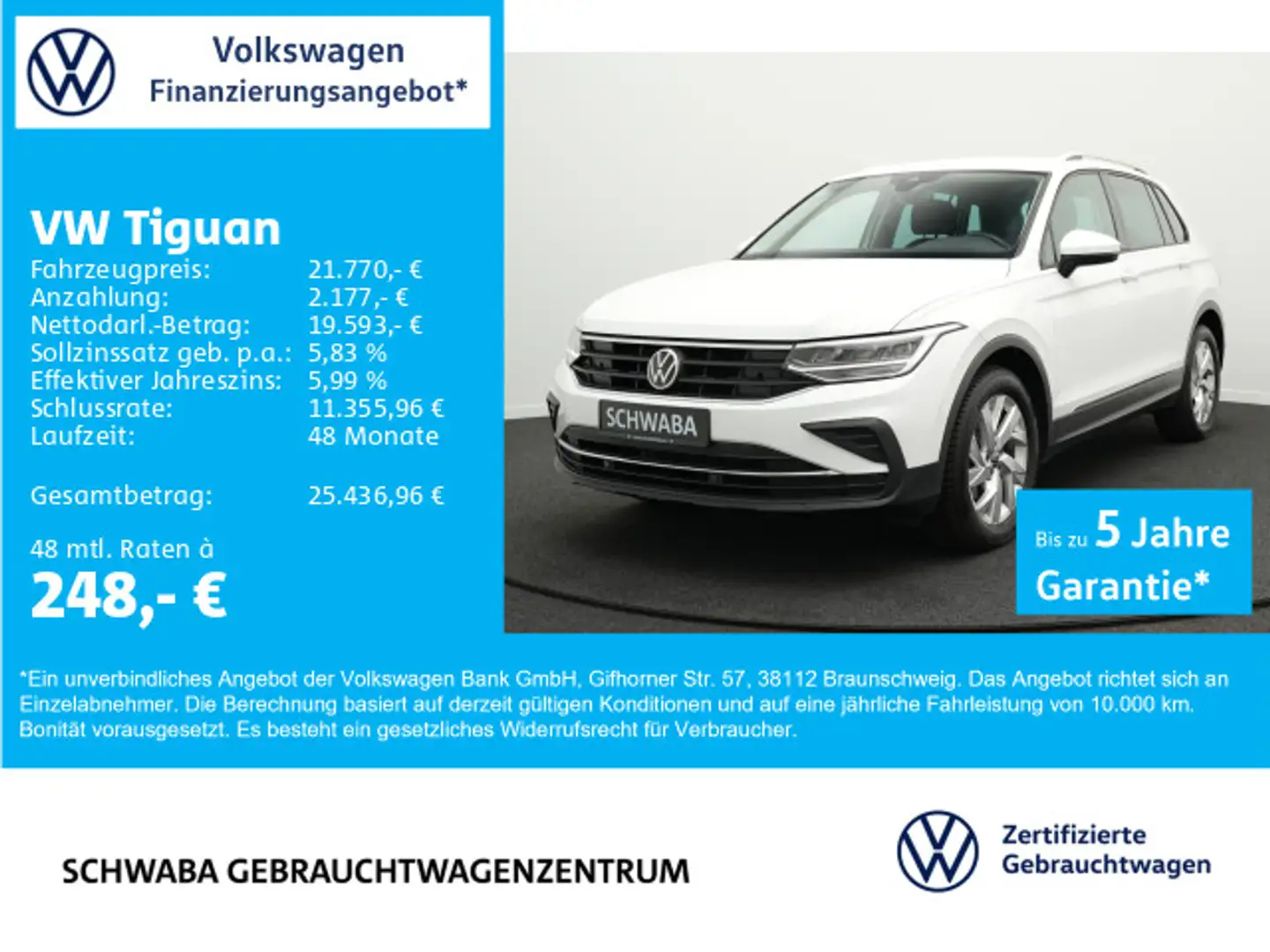 Volkswagen Tiguan United 1.5 TSI *ACC*LED*NAVI*LANE*18''* Blanc - 1