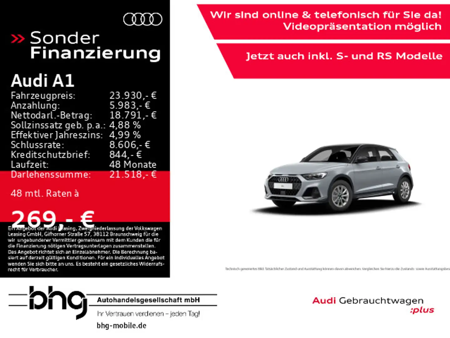 Audi A1 30 TFSI S-tronic ACC Navi Keyless Grau - 1