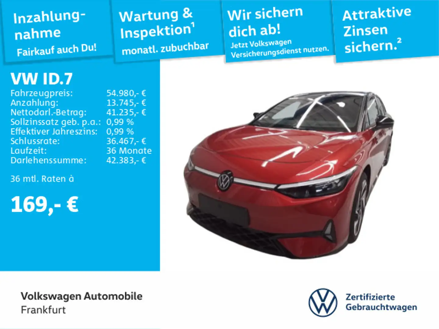 Volkswagen ID.7 GTX 4Motion Navi AHK IQ.Light SideAssist Rot - 1