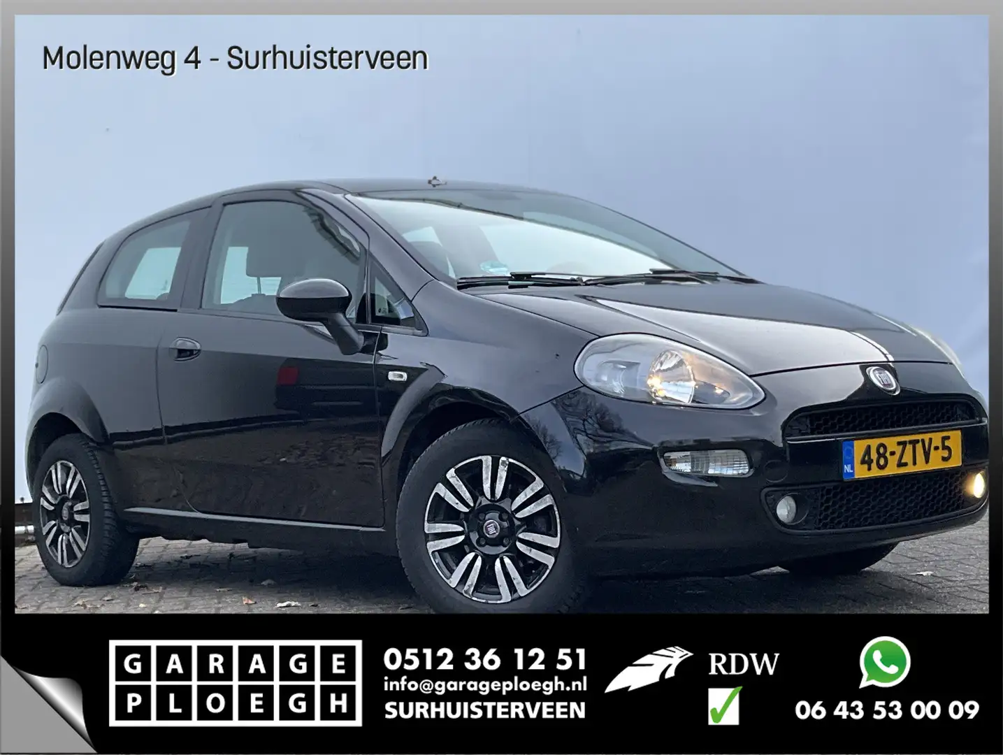 Fiat Punto Evo 0.9 TwinAir Easy 5-Deurs Airco LMV Bluetooth Inrui Schwarz - 1