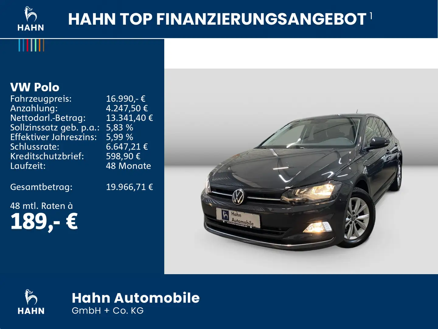 Volkswagen Polo 1.0 TSI Highline Kamera Klima Bluetooth Grau - 2